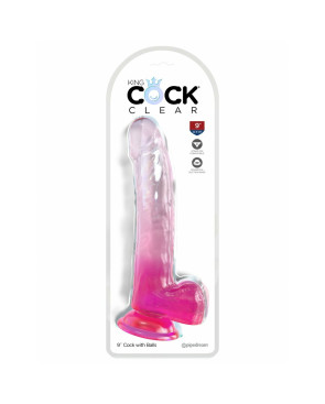 Dildo Realistico Pipedream King Cock Clear TPE Rosa