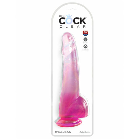 Dildo Realistico Pipedream King Cock Clear TPE Rosa