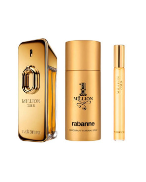 Cofanetto Profumo Uomo Paco Rabanne Million Gold 3 Pezzi