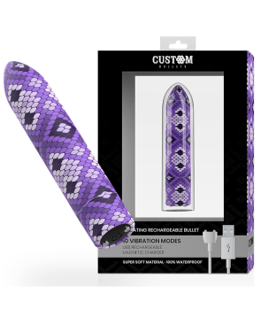 CUSTOM BULLETS - RECHARGEABLE SNAKE PURPLE MAGNETIC BULLET 10V