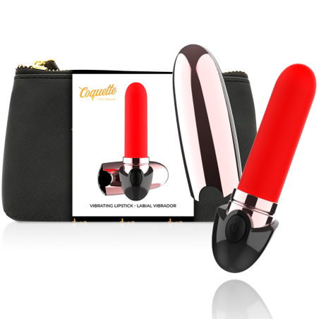 COQUETTE TOYS - VIBRATOR ROSSETTO RICARICABILE NERO/ORO