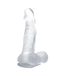 BAILE - DILDO REALISTICO CON VENTOSA E TESTICOLI 16.7 CM TRASPARENTE