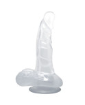 BAILE - DILDO REALISTICO CON VENTOSA E TESTICOLI 16.7 CM TRASPARENTE