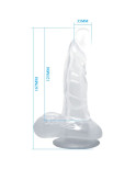 BAILE - DILDO REALISTICO CON VENTOSA E TESTICOLI 16.7 CM TRASPARENTE