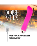 DOLCE VITA - VIBRATORE RICARICABILE ROSA A 7 VELOCITÀ