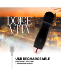 DOLCE VITA - VIBRATORE RICARICABILE TRE NERO A 7 VELOCITÀ