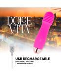 DOLCE VITA - VIBRATORE RICARICABILE TRE ROSA 7 VELOCITÀ