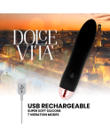 DOLCE VITA - VIBRATORE RICARICABILE QUATTRO NERO A 7 VELOCITÀ