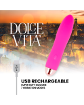 DOLCE VITA - VIBRATORE RICARICABILE QUATTRO ROSA 7 VELOCITÀ