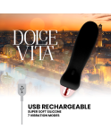 DOLCE VITA - VIBRATORE RICARICABILE CINQUE NERO A 7 VELOCITÀ