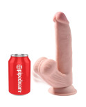 KING COCK - PLUS 3D DILDO SFERE OSCILLANTI 24.5 CM PELLE CHIARA