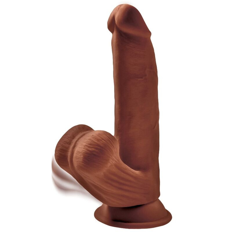 KING COCK - PLUS 3D DILDO SFERE OSCILLANTI 24.5 CM MARRONE