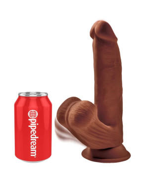 KING COCK - PLUS 3D DILDO SFERE OSCILLANTI 24.5 CM MARRONE