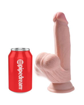 KING COCK - PLUS 3D DILDO SFERE OSCILLANTI 15.2 CM PELLE CHIARA