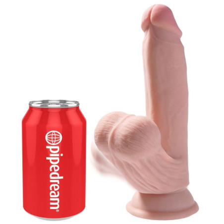 KING COCK - PLUS 3D DILDO SFERE OSCILLANTI 15.2 CM PELLE CHIARA