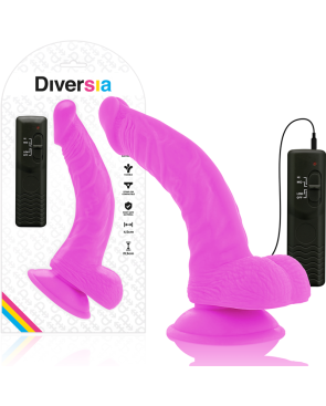 DIVERSIA - DILDO VIBRANTE FLESSIBILE VIOLA 21.5 CM -O- 4.5 CM