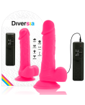 DIVERSIA - DILDO VIBRANTE FLESSIBILE ROSA 20.5 CM -O- 4.2 CM