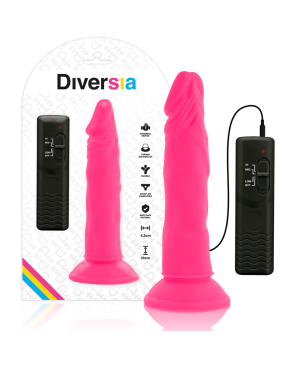 DIVERSIA - DILDO FLESSIBILE CON VIBRAZIONE ROSA 23 CM -O- 4.3 CM