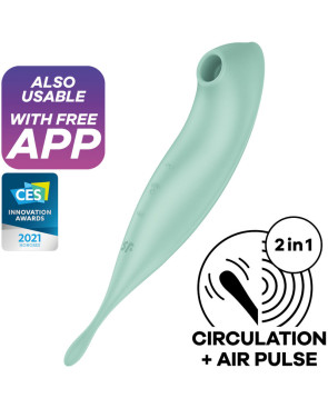 SATISFYER - TWIRLING PRO+ STIMOLATORE E APP VIBRATORE VERDE