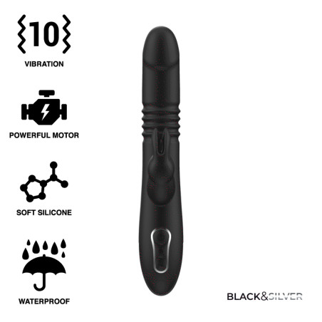 BLACKSILVER - VIBRA STIMOLANTE KENJI COMPATIBILE CON LA TECNOLOGIA WIRELESS WATCHME