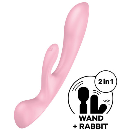 SATISFYER - TRIPLE OH VIBRAZIONE IBRIDA BLU