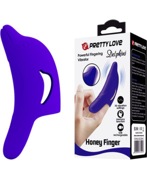 PRETTY LOVE - POTENTE STIMOLATORE DELLE DITA DELPHINI BLU SCURO