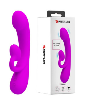 PRETTY LOVE - VIBRATORE SINCERO E VENTOSA CLITORIDE IN SILICONE VIOLA