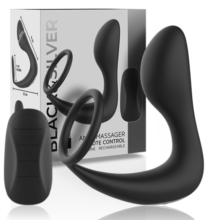 BLACKSILVER - MASSAGGIATORE ANALE CON TELECOMANDO RICARICABILE IN SILICONE NERO