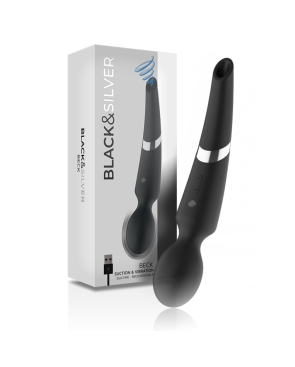 BLACKSILVER - MASSAGGIATORE E ASPIRAZIONE IN SILICONE RICARICABILE BECK NERO