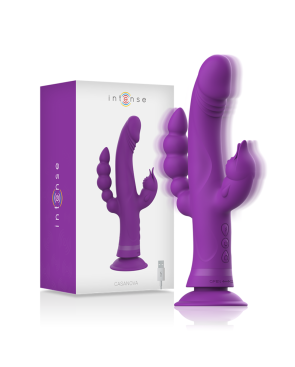 INTENSE - VIBRATORE IN SILICONE CASANOVA RABBIT TRIPLO MOTORE VIOLA