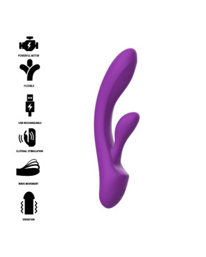 INTENSE - VIBRATORE LUIGI RABBIT SILICONE LIQUIDO VIOLA