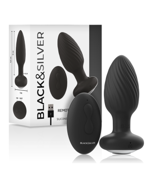 BLACKSILVER - TELECOMANDO ROTATORE ANALE IN SILICONE CON TAPPO POZZETTI