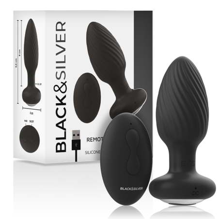 BLACKSILVER - TELECOMANDO ROTATORE ANALE IN SILICONE CON TAPPO POZZETTI