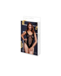 Body a Rete Jacquard V Teddy Rede de Pesca Taglia Unica Baci Lingerie BW3134-BLKQS Nero XL Queen