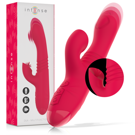 INTENSE - VIBRATORE MULTIFUNZIONE RICARICABILE UP  DOWN DUA CON LINGUA ROSSA