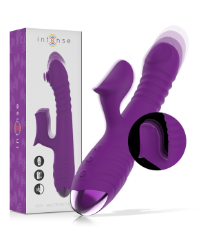 INTENSE - VIBRATORE MULTIFUNZIONE RICARICABILE IGGY UP  DOWN CON STIMOLATORE CLITORALE VIOLA