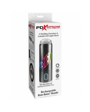 Masturbatore Pipedream PDX EXTREME RECHARGEABLE ROTO-BATOR MOUTH BLACK