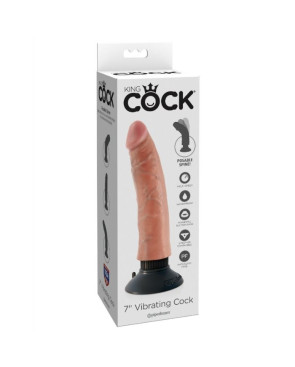 KING COCK - DILDO VIBRATORE 17.78 CM NATURALE