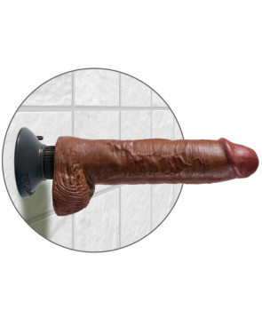 KING COCK - DILDO VIBRATORE CON TESTICOLI 25.5 CM COLORE MARRONE