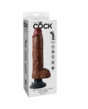 KING COCK - DILDO VIBRATORE CON TESTICOLI 25.5 CM COLORE MARRONE