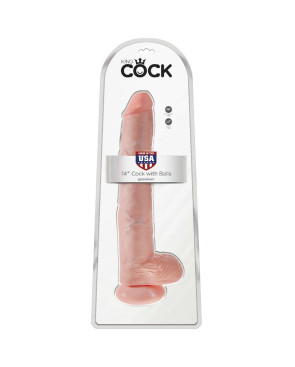 KING COCK - DILDO CON SFERE 35.6 CM CARNE