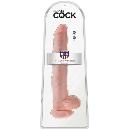 KING COCK - DILDO CON SFERE 35.6 CM CARNE