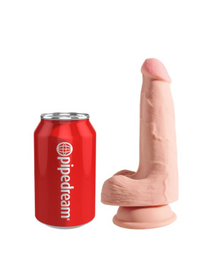 KING COCK - DILDO TRIPLA DENSIT 13 CM CON TESTICOLI