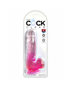 Dildo Pipedream King Cock Clear TPE Rosa