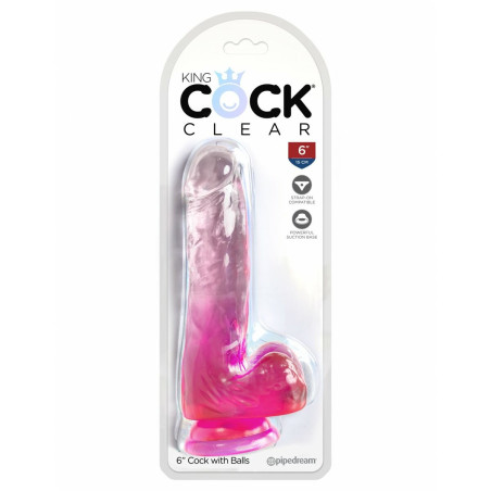 Dildo Pipedream King Cock Clear TPE Rosa