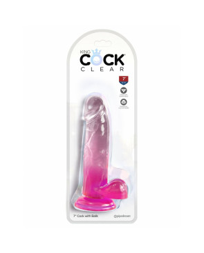 Dildo Pipedream King Cock Clear TPE Rosa