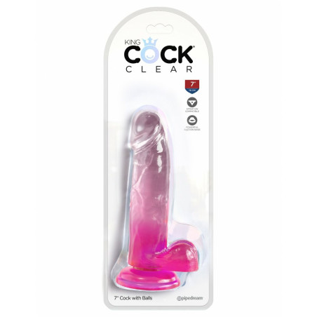 Dildo Pipedream King Cock Clear TPE Rosa