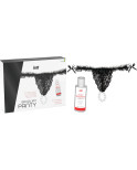 INTT RELEASES - SLIP NERO BRASILIANO CON PERLE E GEL LUBRIFICANTE 50 ML