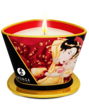 SHUNGA - MINI CARESS BY CANDELIGHT CANDELA DA MASSAGGIO FRAGOLE E CAVA 170 ML