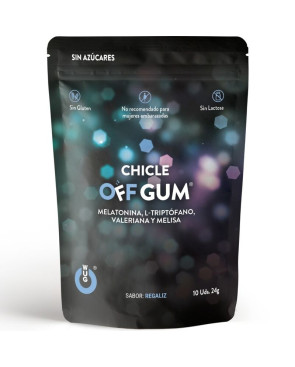 WUG GUM - OFF VALERIAN, TRYPTOPHAN, LEMON BALM AND MELATONIN 10 UNITS